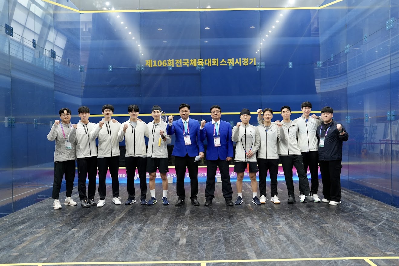 제106회 전국체육대회 남자 일반부 단체전 결승을 앞둔 충남과 광주 선수단
